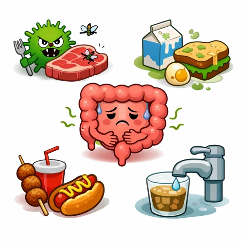 식중독과 장 건강 경고 이미지