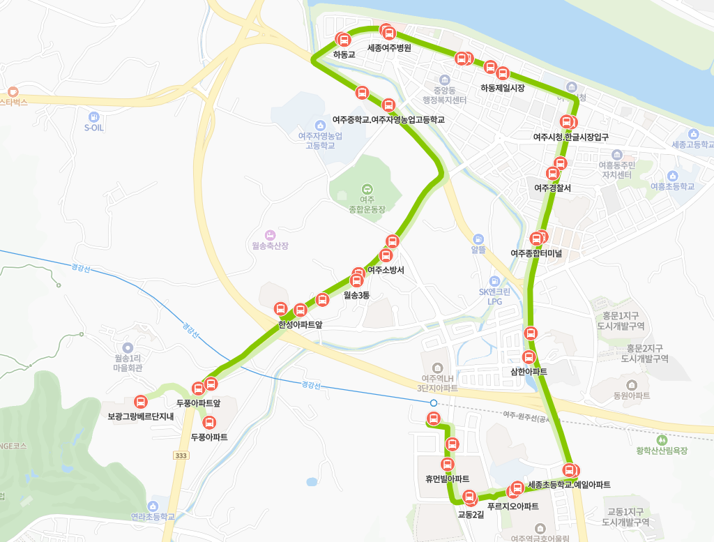 여주-907번-버스-노선-지도