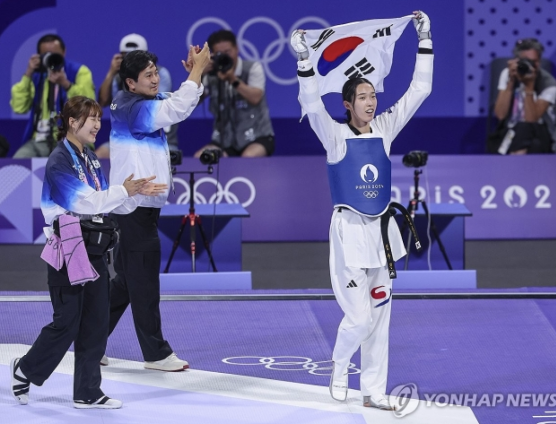 2024 파리올림픽 태권도 여자 57kg급 금메달리스트 '김유진' (사진출처.연합뉴스)