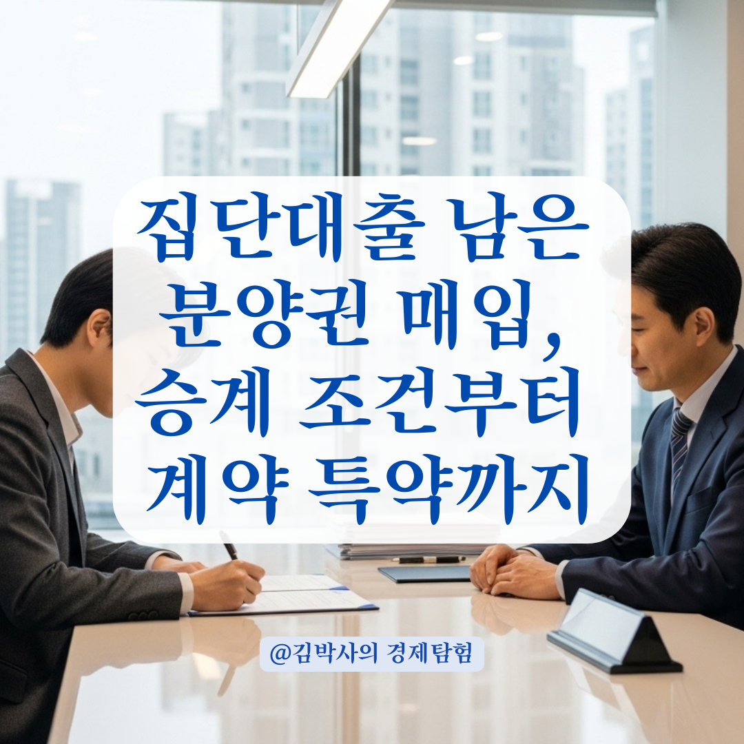 집단대출 남은 상태에서 분양권 매입했다면? 은행 대출 승계 방법과 주의점.