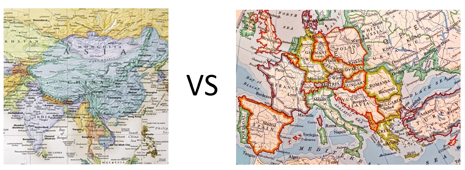 아시아 와 유럽 지도 사진