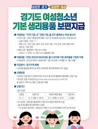 경기도 여성 생리대 vs 산후조리비 바우처 지원하기