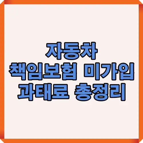 자동차 책임보험 미가입 시 발생하는 과태료 규정과 주의사항을 한눈에 정리한 인포그래픽 이미지