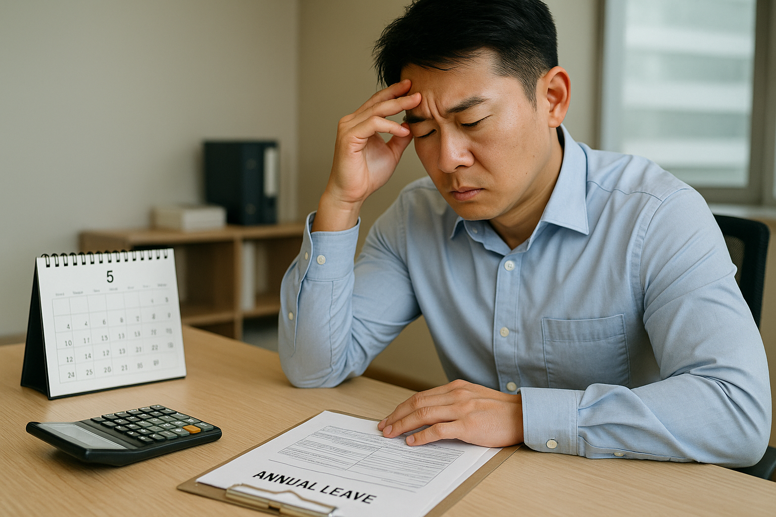 퇴사 전 연차 정산을 고민하는 직장인