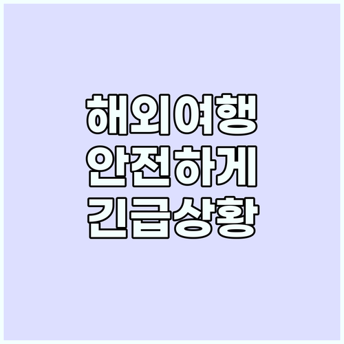 해외여행 안전하게 즐기기: 긴급 상황