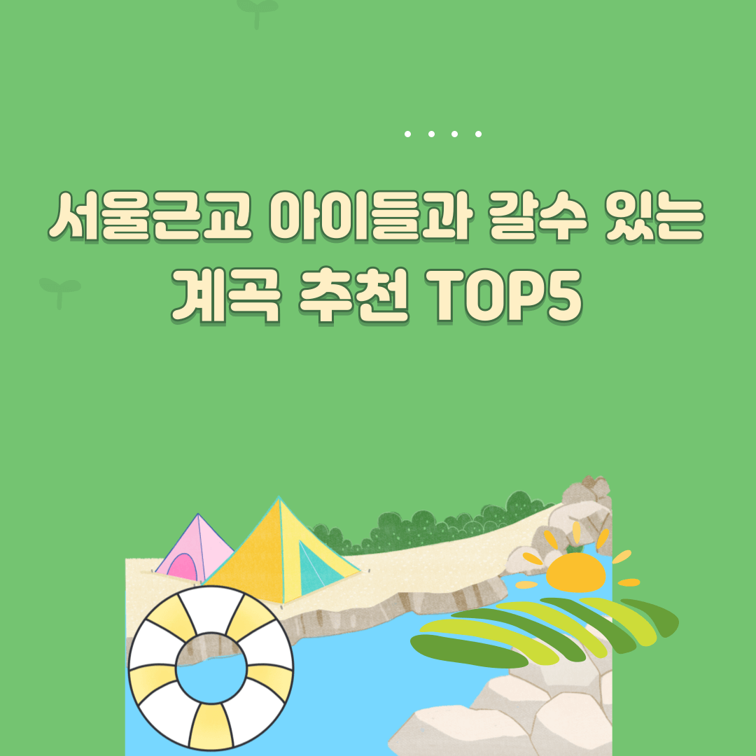 서울근교 아이들과 갈수 있는 계곡 추천 TOP5