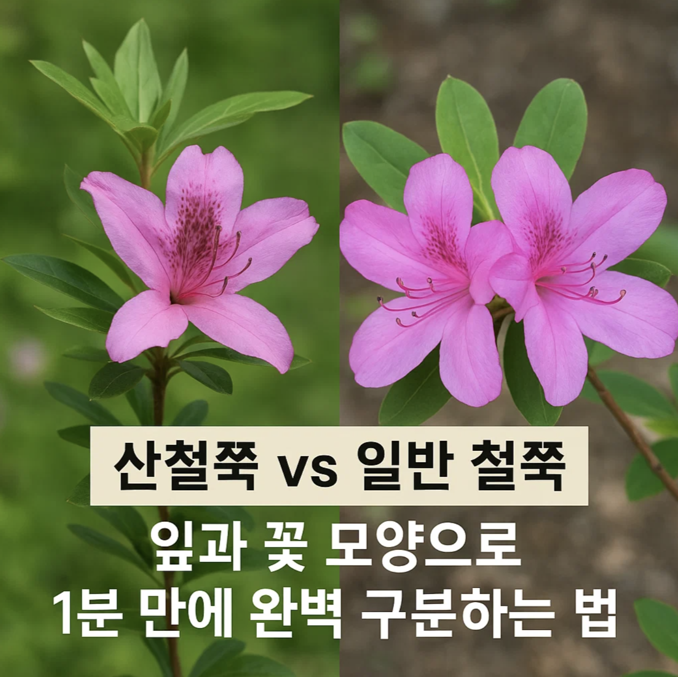 산철쭉 vs 일반 철쭉, 잎과 꽃 모양으로 1분 만에 완벽 구분하는 법