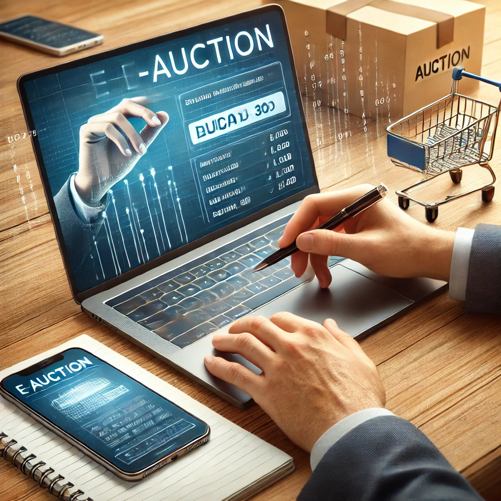 온라인 경매 플랫폼에서 입찰하는 사람