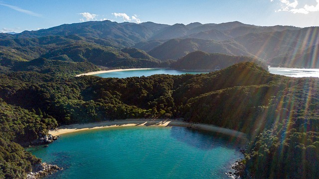 Abel Tasman 국립공원 항공 사진