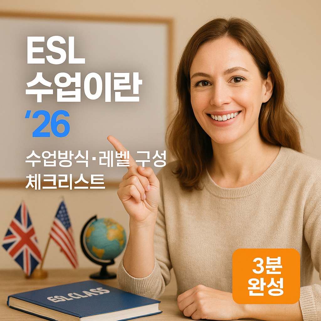 ESL 수업이란 &rsquo;26 수업방식&middot;레벨 구성 체크리스트