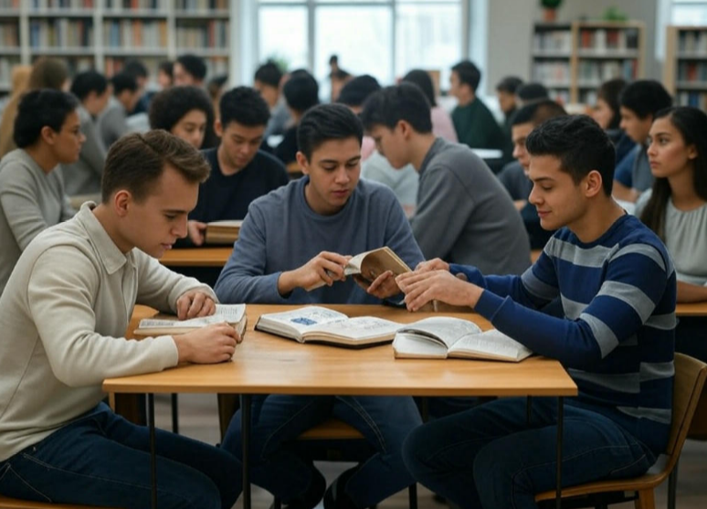 사회이슈 파악 하는 학생 이미지