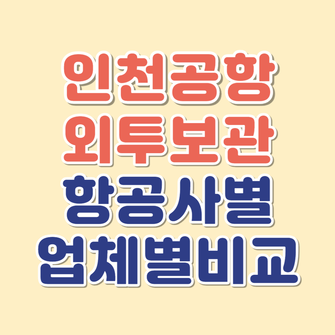 인천공항 외투보관 서비스 항공사별, 업체별 가격 비교