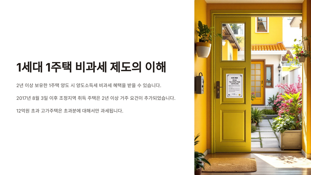 1세대 1주택 비과세 제도의 이해
