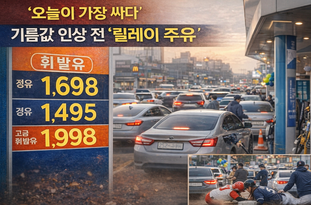 기름값 인상 전 주유소 릴레이, 오늘이 마지막 기회