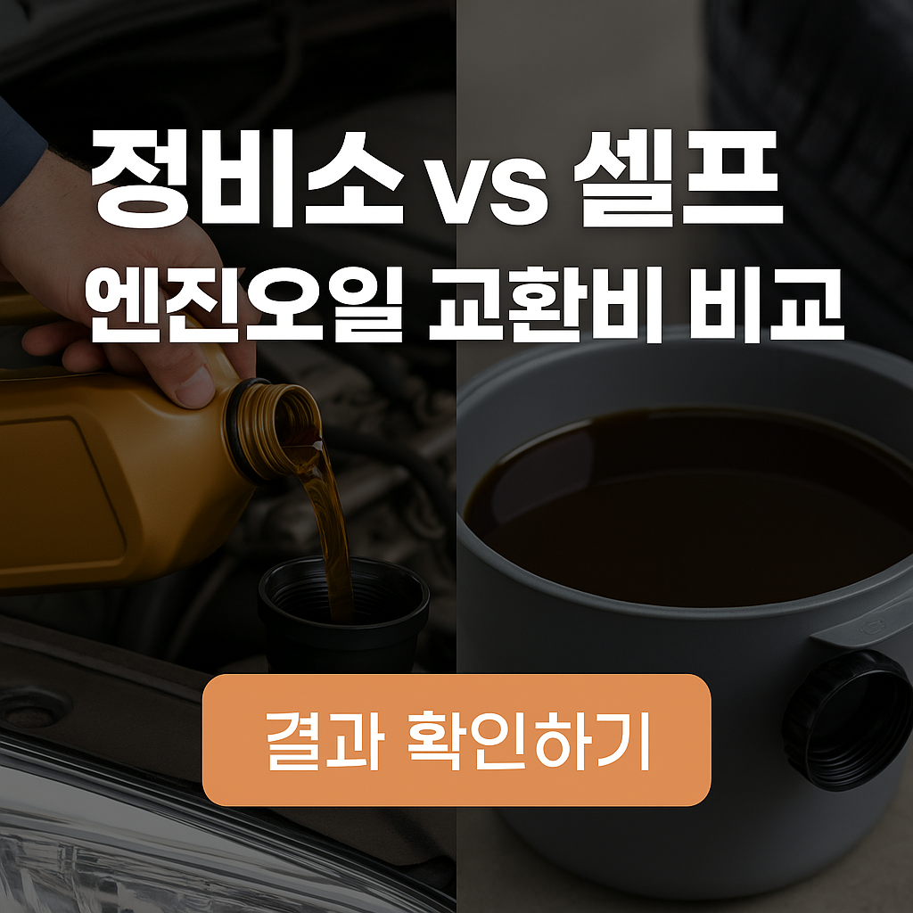 2025 엔진오일 교환비 완전 비교｜정비소&middot;공임나라&middot;셀프 교체 어디가 더 이득일까?