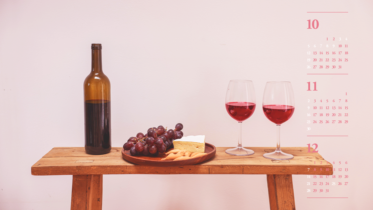 02 레드와인과 포도 B - 2025년11월 노트북배경화면