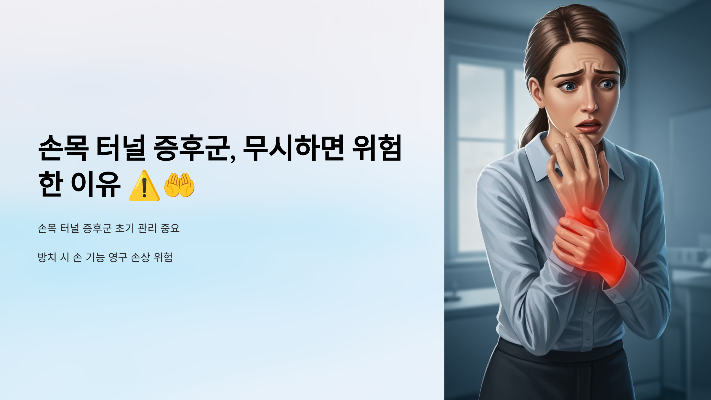 손목 터널 증후군, 무시하면 위험한 이유