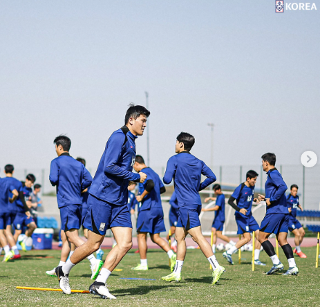 팔레스타인전 중계 무료 바로가기와 관련된 대표팀 훈련 모습
