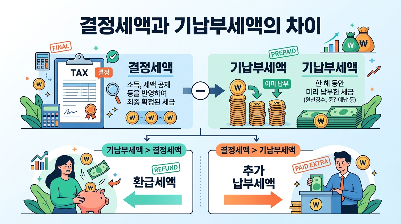 결정세액 vs 기납부세액 차이