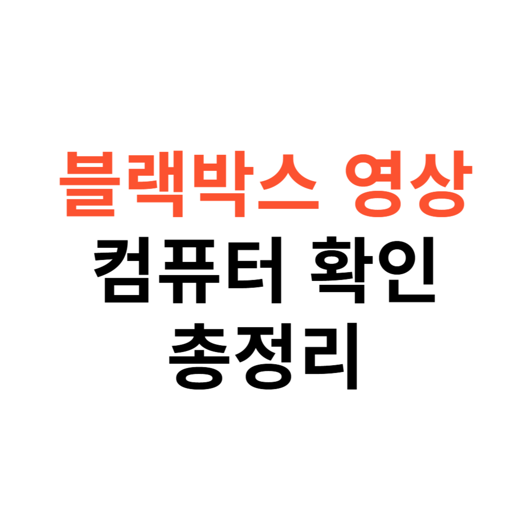 블랙박스 영상 컴퓨터