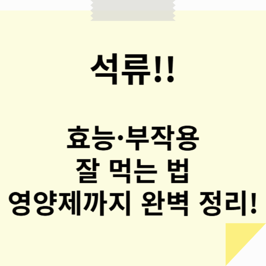 석류, 여성에게 그렇게 좋다던데? 효과부터 부작용·잘 먹는 법·영양제 추천까지 총정리!