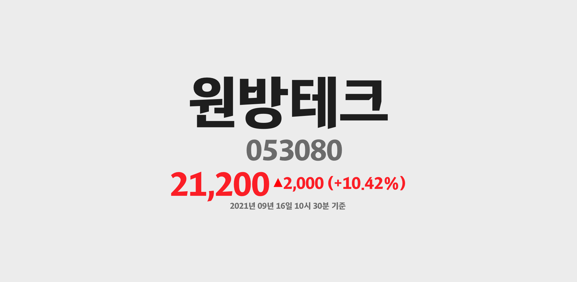 원방테크 2021-09-16 10:30:10.835620기준 주가