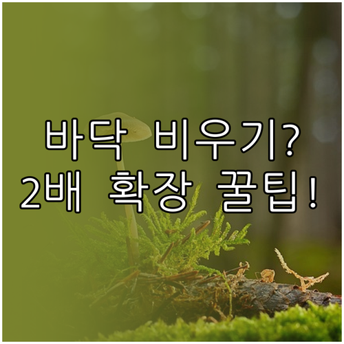 원룸 공간을 넓게 쓰는 바닥 확보와 ..