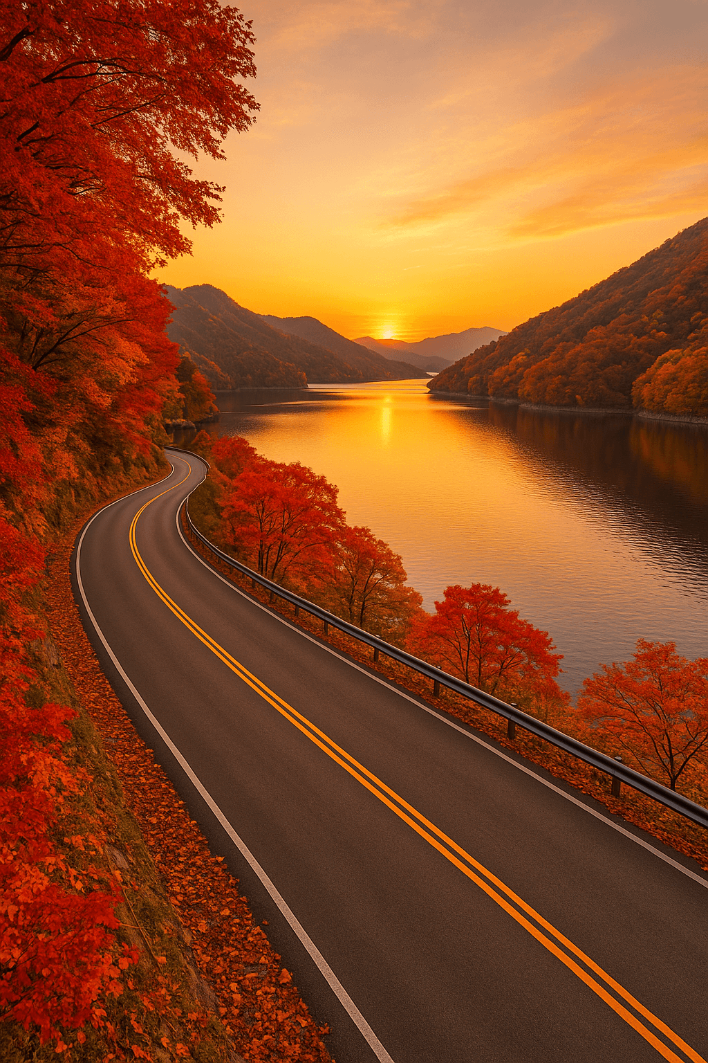 10월 호수와 단풍이 어우러진 길, 청풍호반 가을 드라이브의 낭만