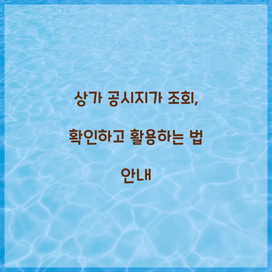상가 공시지가 조회