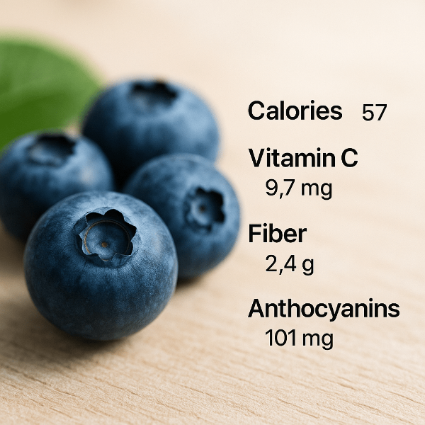 블루베리와 블루베리의 칼로리, 영양성분