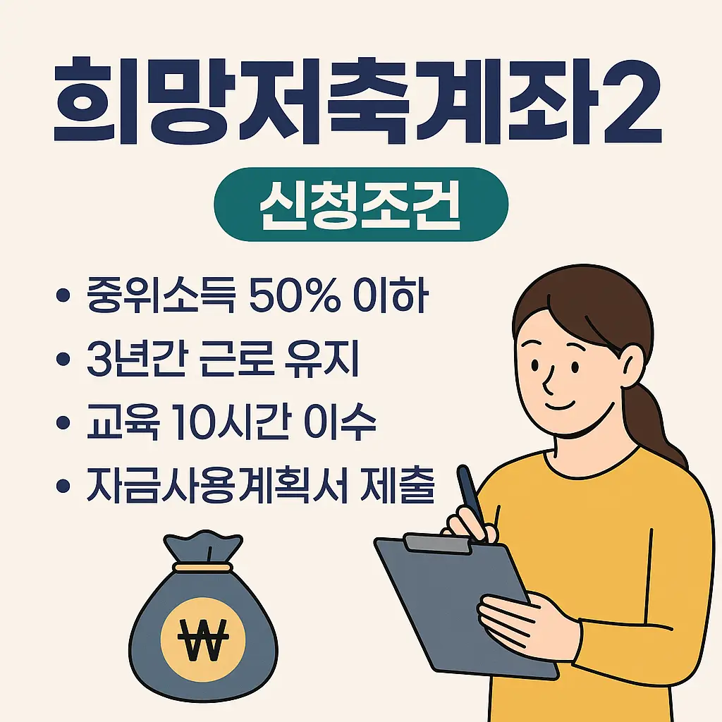 희망저축계좌2 신청조건