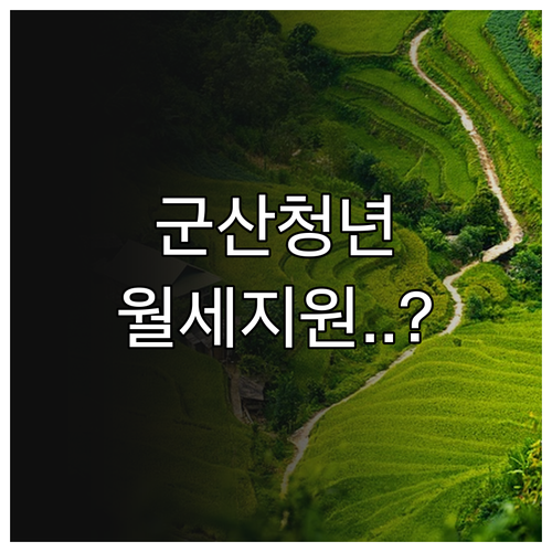 군산시 무주택 청년 월세 지원금 신청..