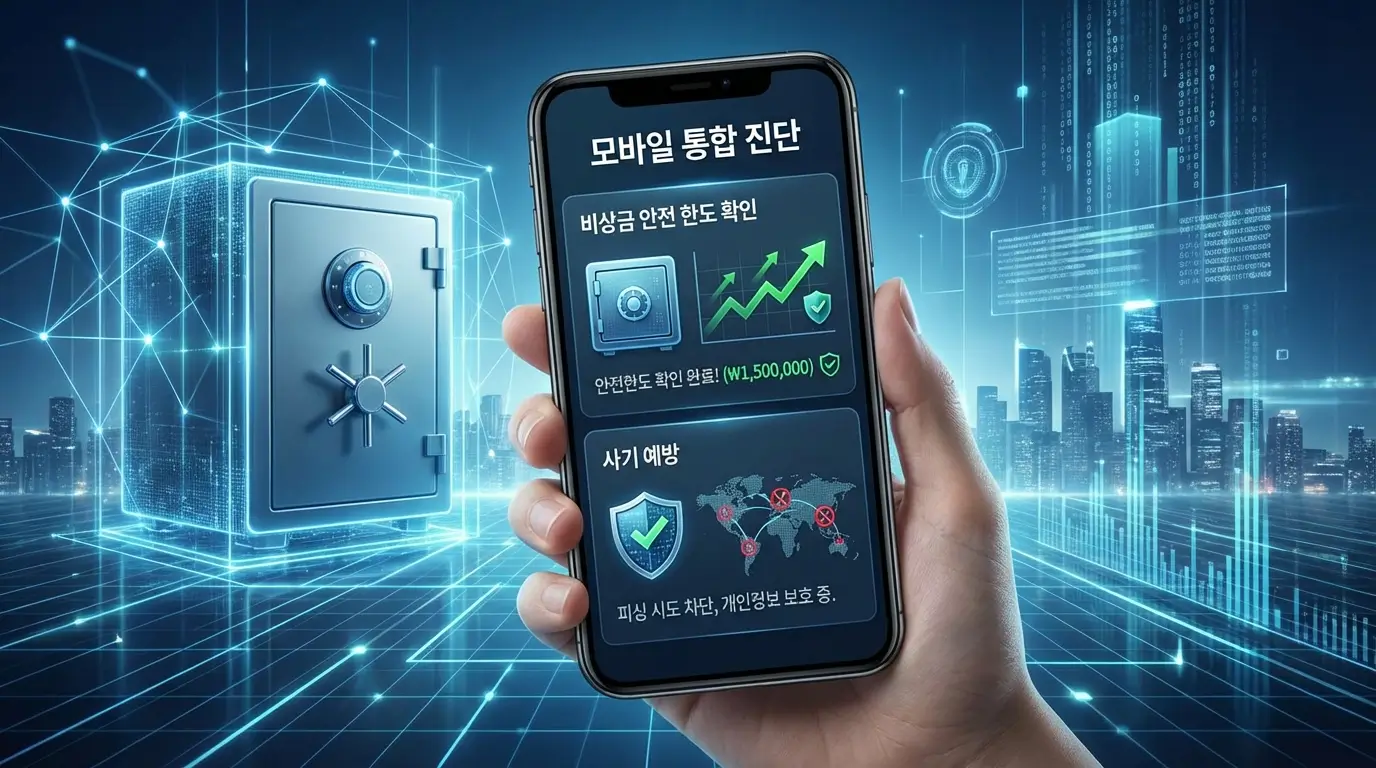 모바일 통합 진단 앱 비상금 안전 한도 확인 및 사기 예방