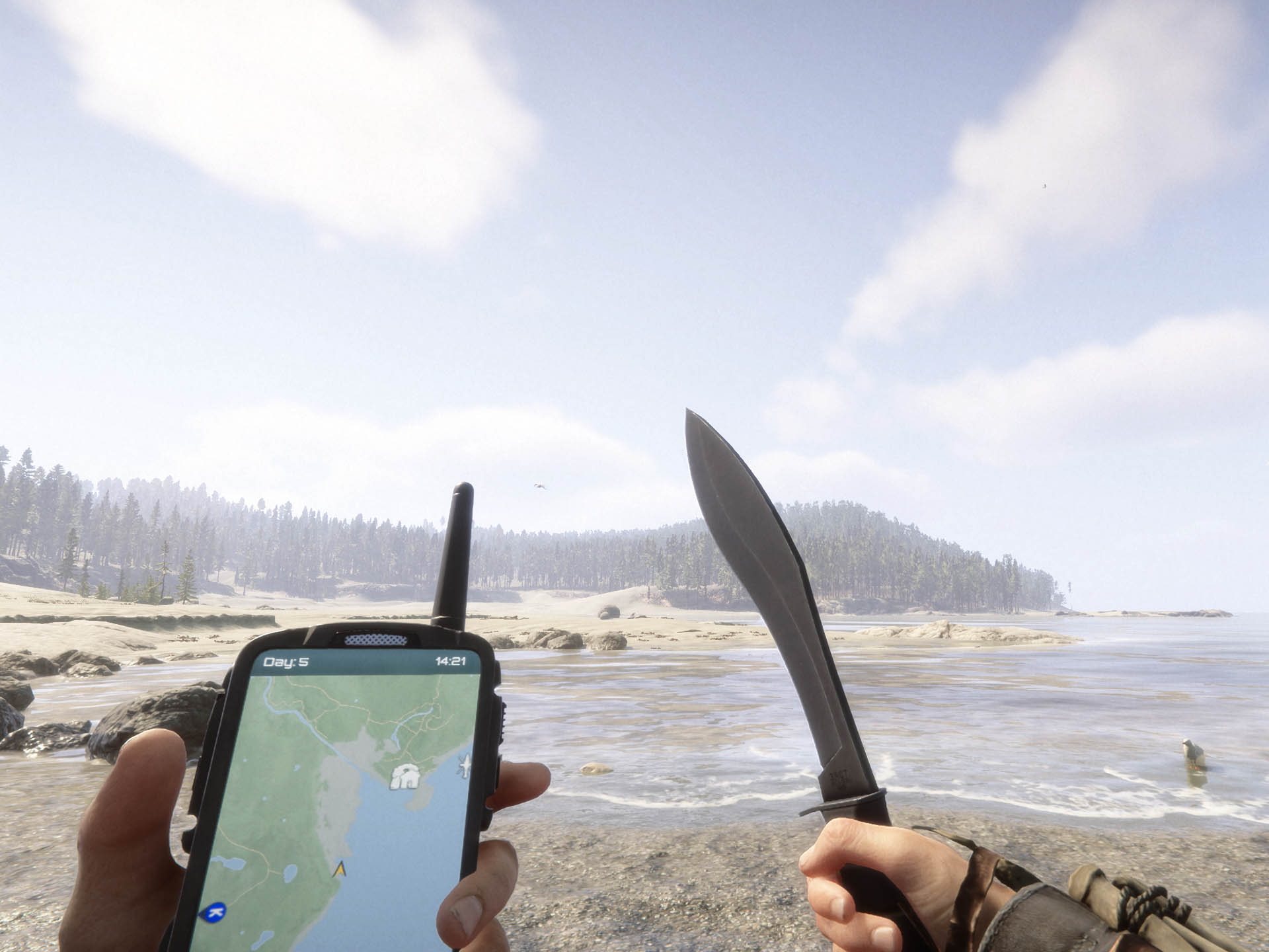 마체테를 들고 있는 모습