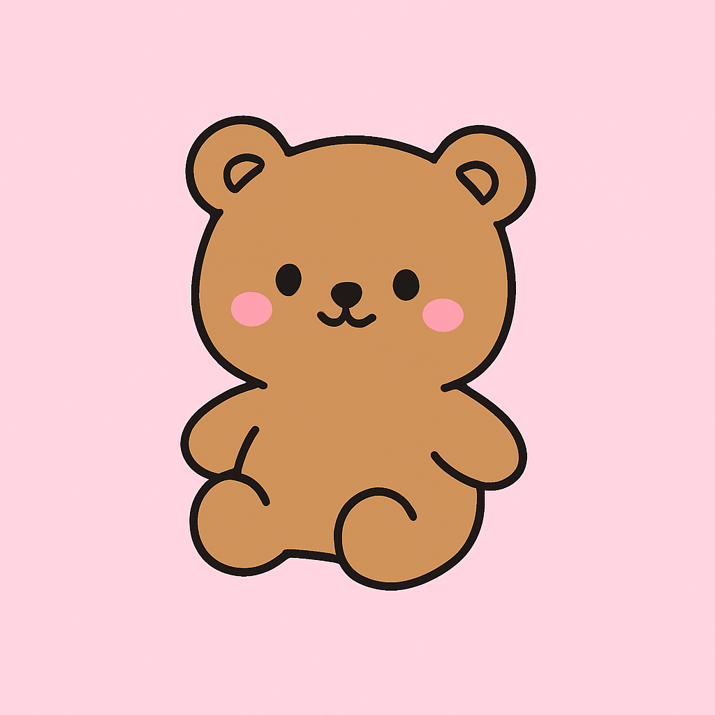 귀여운 카톡테마 곰 캐릭터 일러스트 예시