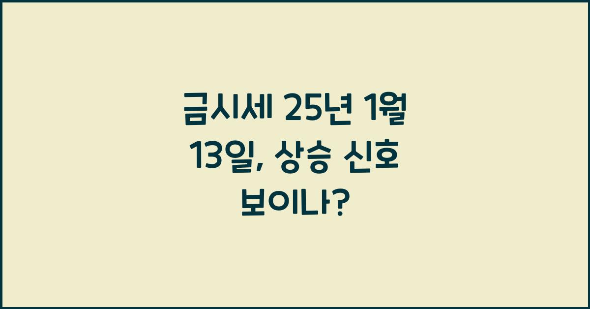 금시세 25년 1월 13일