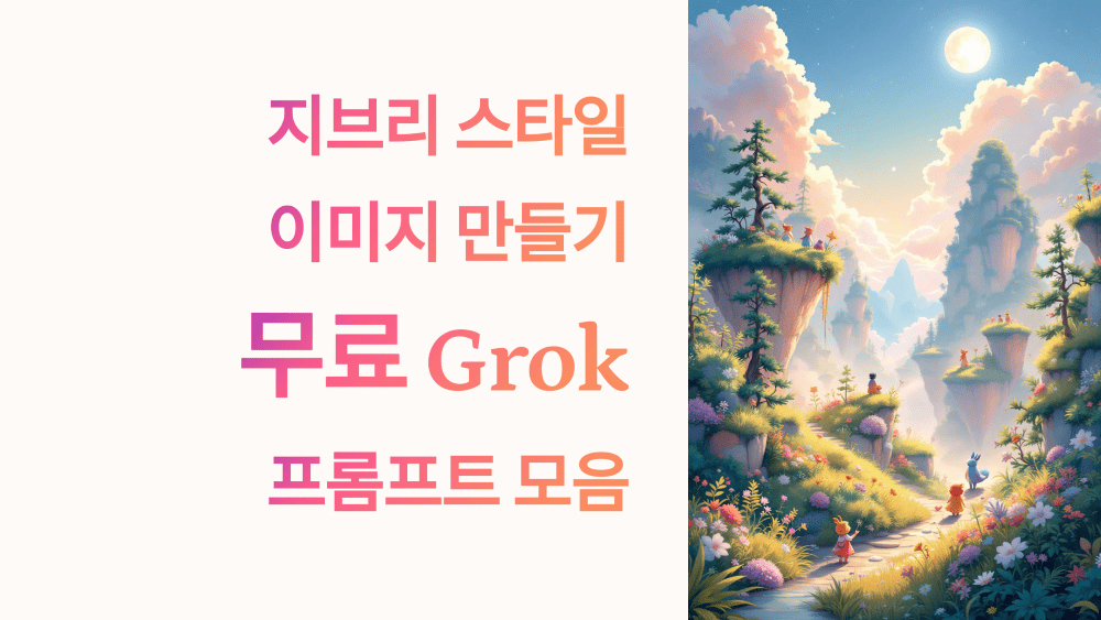 지브리 스타일 이미지 만들기! 무료 Grok 프롬프트 모음