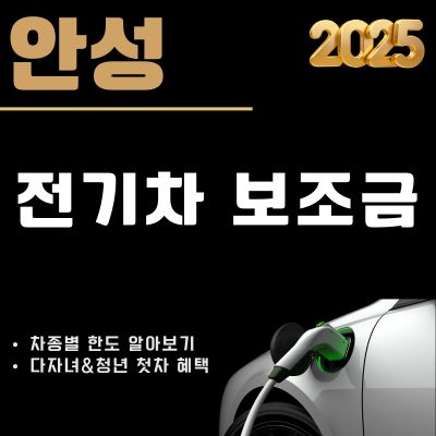 썸네일_안성 전기차 보조금 2025 (한도 조회, 대상 차종, 다자녀 및 청년 첫차 혜택)