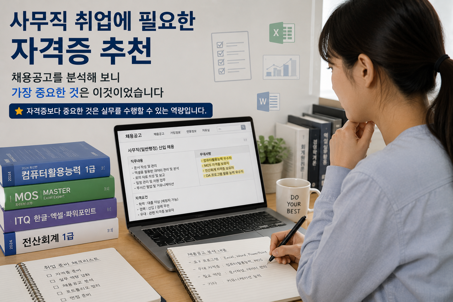 사무직 취업에 필요한 자격증 추천
