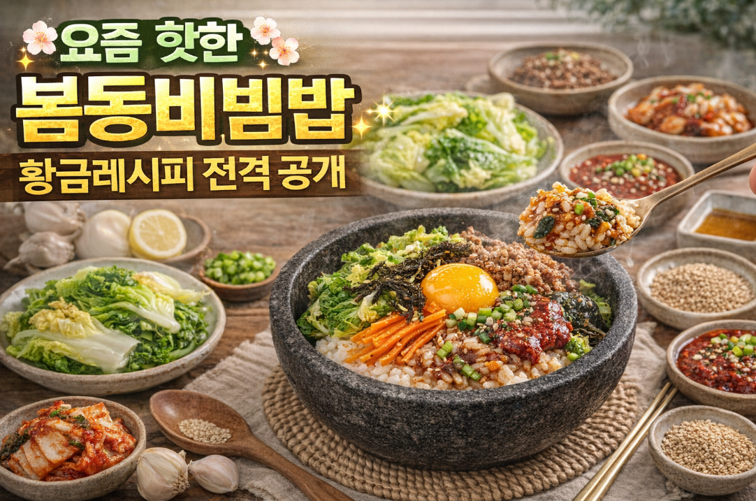 요즘 장안의 화제라는 '봄동비빔밥' 황금레시피, 이것만 알면 끝