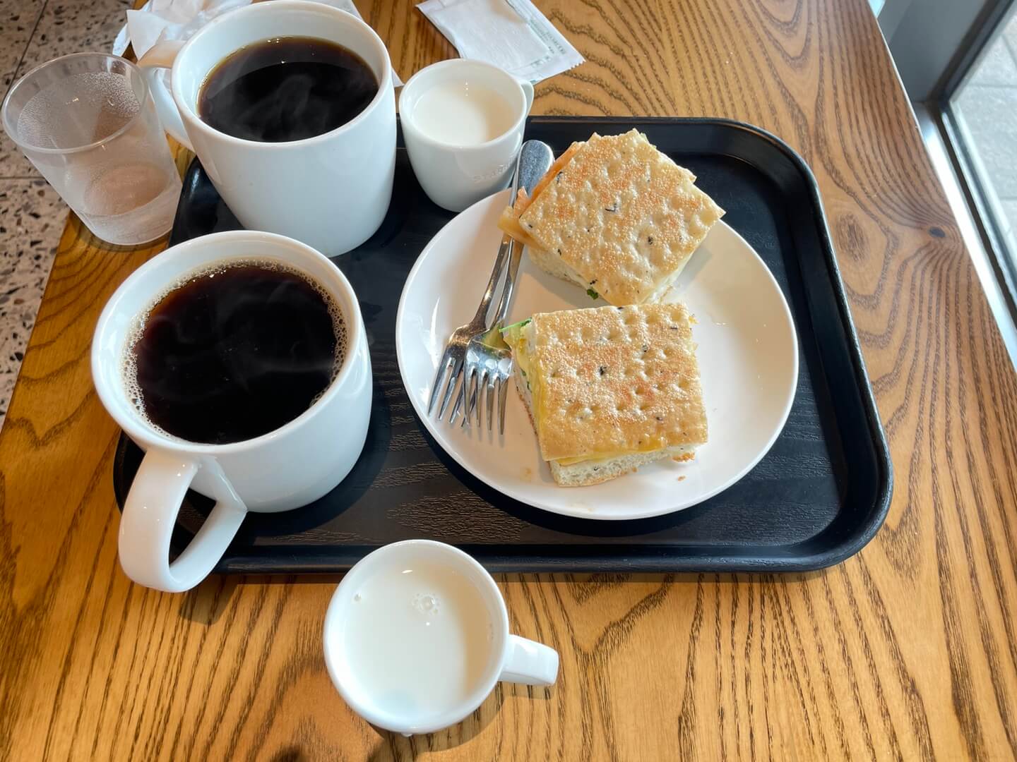 아메리카노 우유 신청