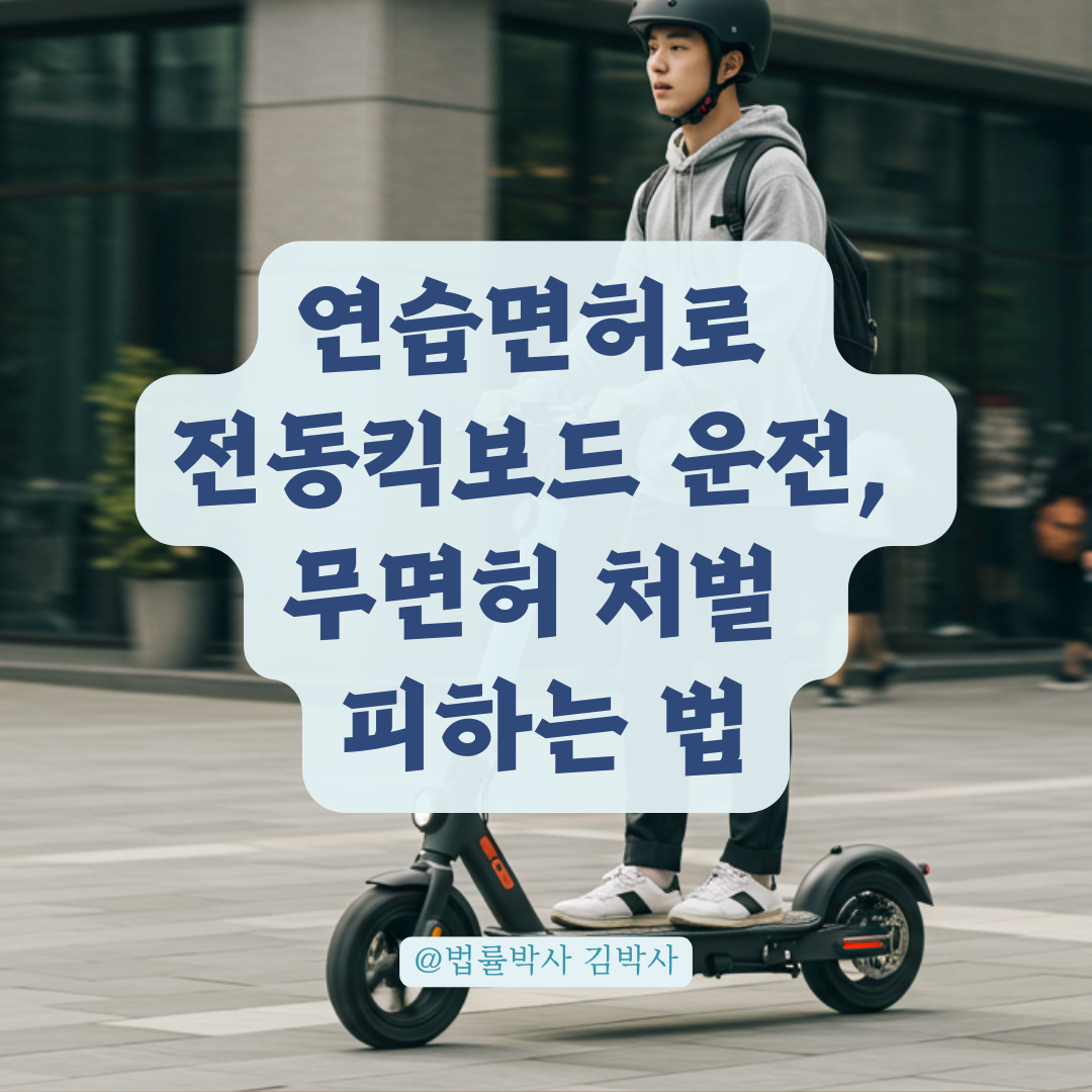 연습면허 중 전동킥보드 운전, 무면허 처벌 피할 수 있는 기준 정리.