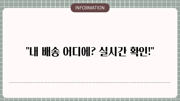 롯데택배 배송 조회하기 ft 실시간 위치 확인