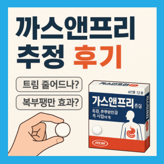 식사 후 속 더부룩할 때? 까스앤프리 츄정 총정리