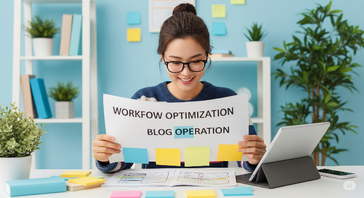 블로그 운영 효율성을 높이는 여성 블로거