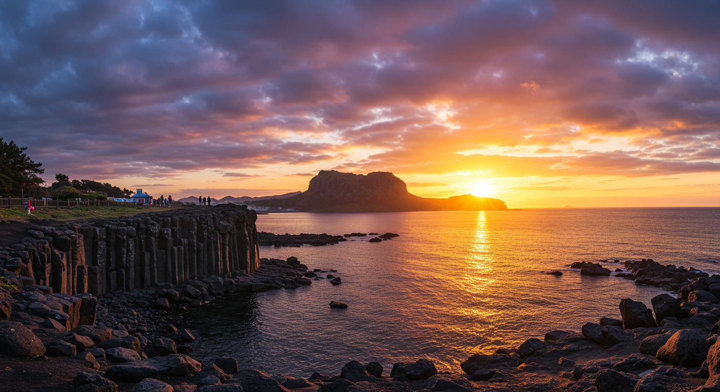 중문 주상절리대, 산방산전망대, 송악산전망대의 노을 풍경과 바닷길.