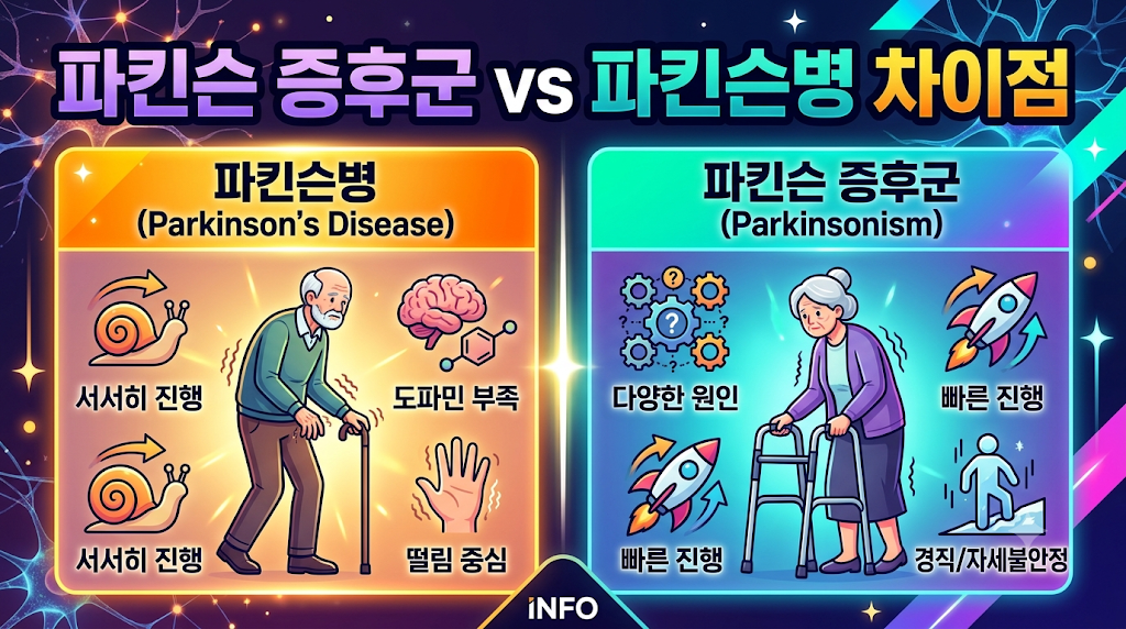 파킨슨 증후군과 파킨슨병 차이점