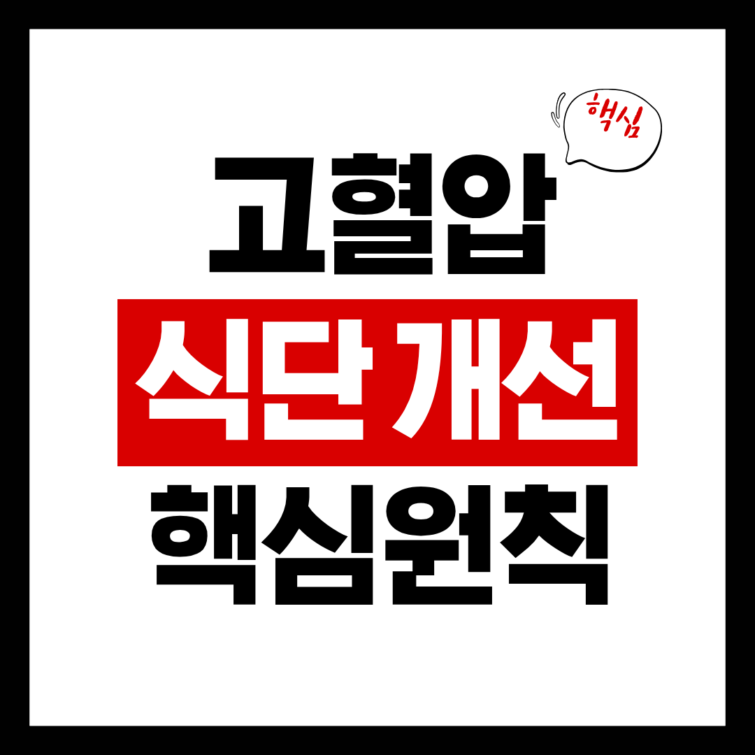 고혈압 식단 개선 핵심원칙