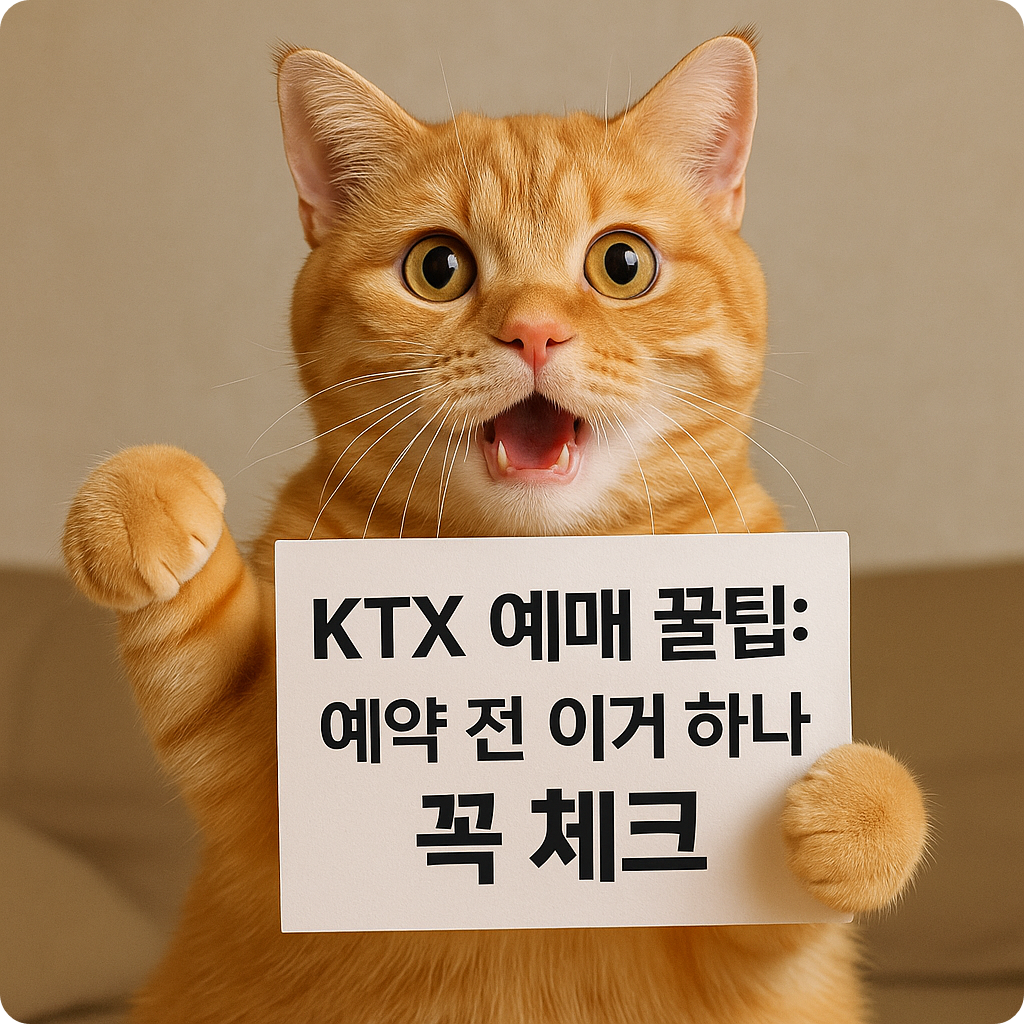 KTX 예매 꿀팁: 예약 전 이거 하나만 꼭 체크하세요