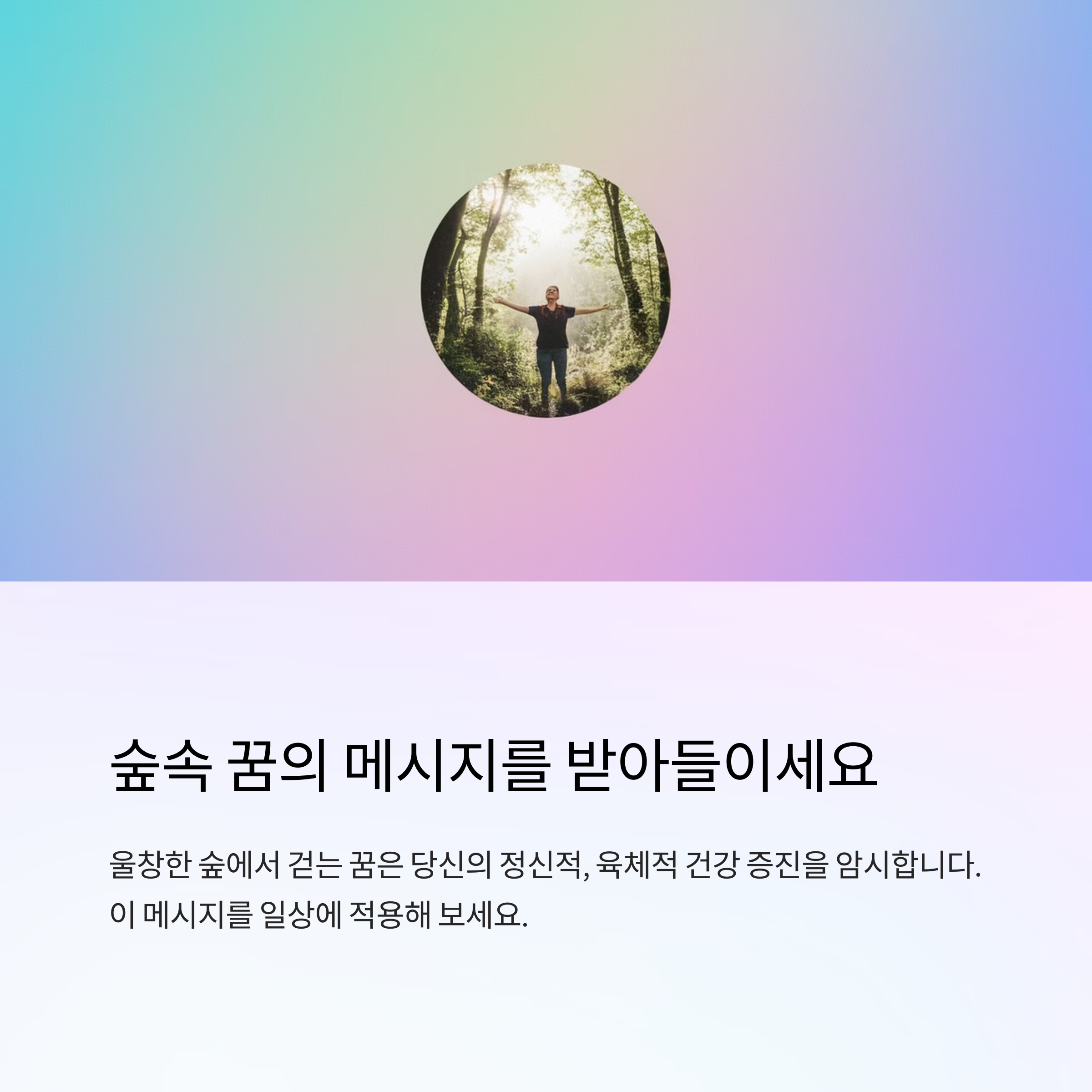 울창한 숲에서 걷는 꿈